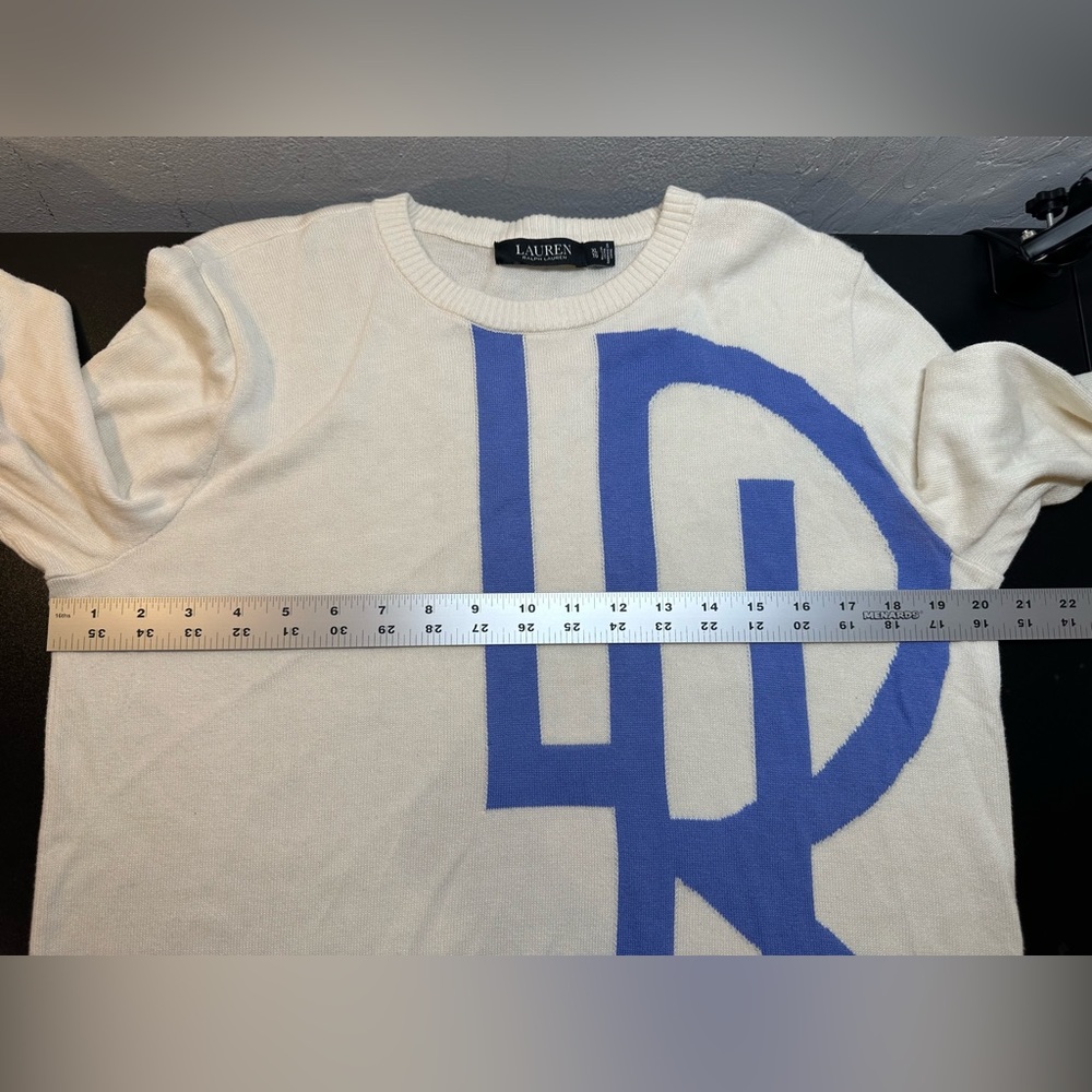 Lauren Ralph Lauren “LRL” Front Logo Cream Sweater Women’s Size XL - Picture 9 of 10